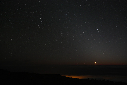 Mondsichel im Zodiakallicht (La Palma)